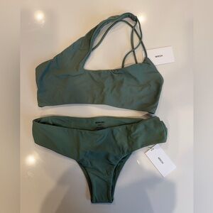 Mikoh Olive Green Bikini Set NWT Top L, Bottom M